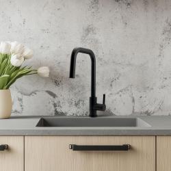 Pure.Sink Elite Steel Crystal-S kuchyňská baterie Matná černá s výsuvnou hubicí PS8050-10