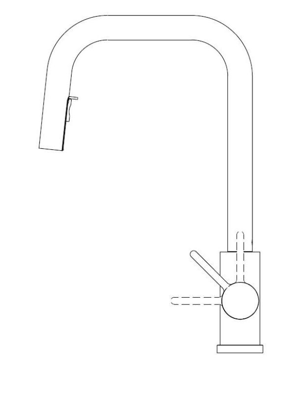 Pure.Sink Elite Steel Crystal-S kuchyňská baterie Matná černá s výsuvnou hubicí PS8050-10