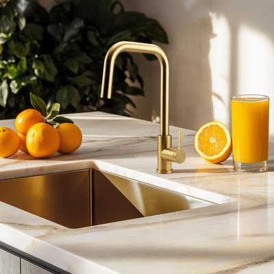 Pure.Sink Elite Steel Crystal-S kuchyňská baterie PVD kartáčované zlato s výsuvnou sprškou PS8050-60.