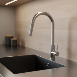 Pure.Sink Elite Steel Stream-S kuchyňská baterie z nerezové oceli s výsuvnou hubicí PS8045-02