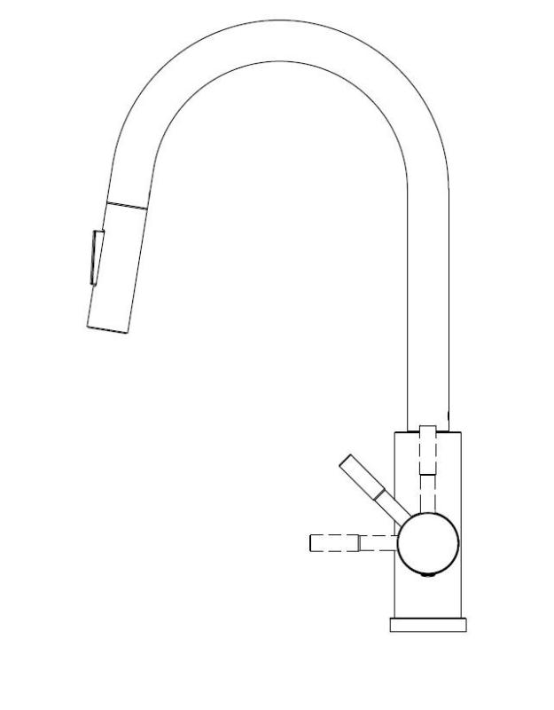 Pure.Sink Elite Steel Stream-S kuchyňská baterie Matná černá s výsuvným výtokem PS8045-10