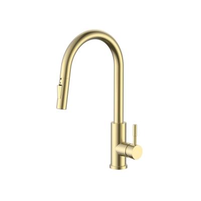 Pure.Sink Elite Steel Stream-S kuchyňská baterie PVD kartáčované zlato s výsuvnou výpustí PS8045-60.