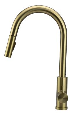 Pure.Sink Elite Steel Stream-S kuchyňská baterie PVD kartáčované zlato s výsuvnou výpustí PS8045-60.