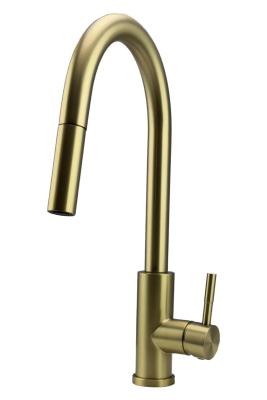 Pure.Sink Elite Steel Stream-S kuchyňská baterie PVD kartáčované zlato s výsuvnou výpustí PS8045-60.