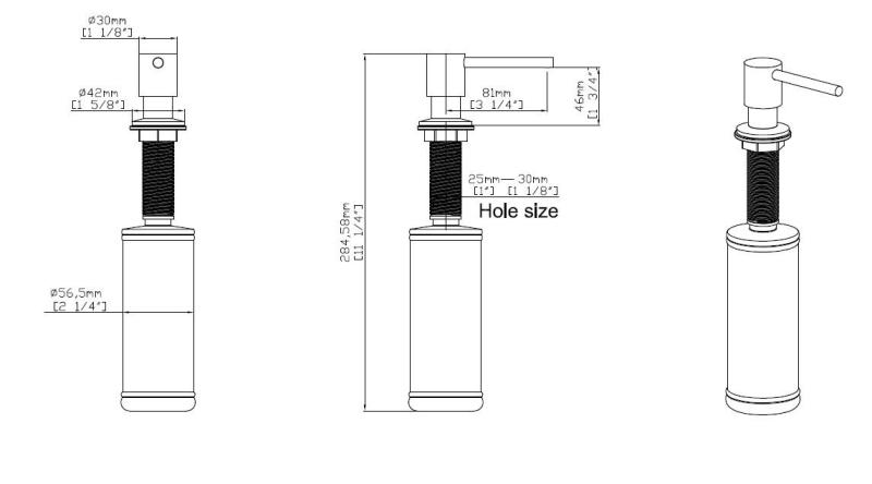 Pure.Sink Elite Steel Shine vestavěný dávkovač mýdla z nerezové oceli, plnitelný PS9010-02
