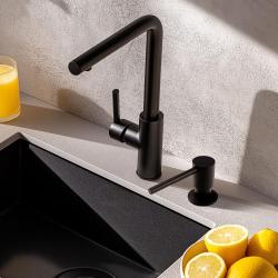 Pure.Sink Elite Steel Shine vestavěný dávkovač mýdla Matná Černá, shora plnitelný PS9010-10