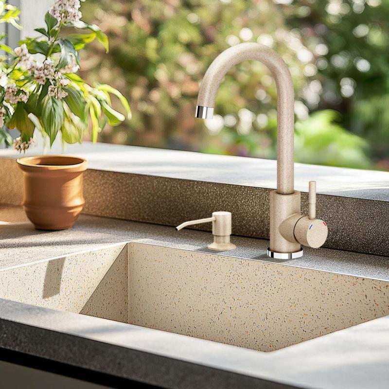 Quadri Manchester Vestavný dávkovač mýdla Béžový Písek - Plnitelný shora 1208967658