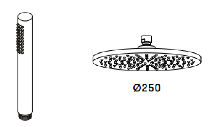 Waterevolution Flow termostatická sprchová kombinace s dešťovou sprchou PVD zlato White Gold 250mm T141TN25WGE