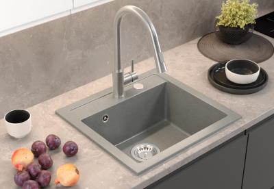 Quadri Londýn Granit Šedý Dřez 50x47cm s Otvorem pro Baterii Na Desku - 1208967727