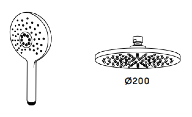Waterevolution Flow termostatická sprchová kombinace s dešťovou sprchou PVD zlato White Gold 200mm kulatá T141TNRWGE