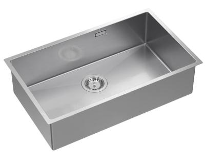 Aquadesign Zara RVS Dřez 74x44cm Podskříňový, Plochý a Nadstavbový s RVS Zátkou - 1208967758