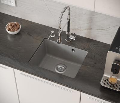 Quadri Elston Šedý Žulový Podstavný Dřez 420x335mm s Nerezovou Zátkou 1208967775