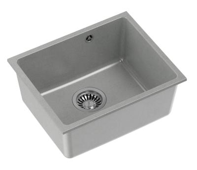 Quadri Elston Šedý Žulový Podstavný Dřez 420x335mm s Nerezovou Zátkou 1208967775