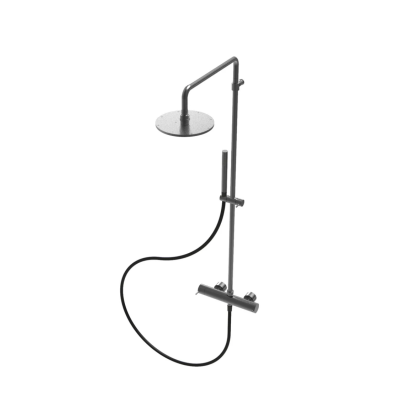 Waterevolution Flow termostatická sprchová kombinace s dešťovou sprchou PVD Gun Metal 250mm T141TNR25GME