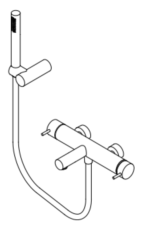 Waterevolution Flow dvoucestná sprchová baterie s ruční sprchou PVD Gun Metal T130NGME