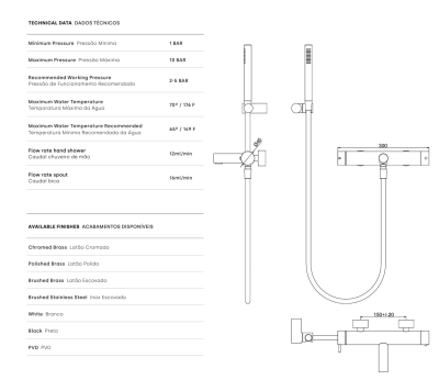 Waterevolution Flow termostatická dvoucestná sprchová baterie s ruční sprchou Měď T130TNCPE