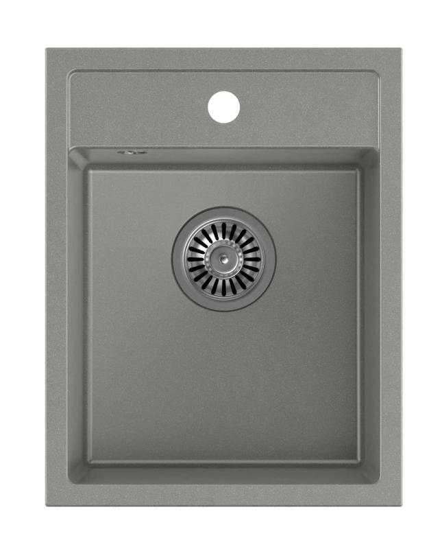 Quadri Londýn Žulový Šedý Dřez 39x50 cm s Otvorem pro Baterii pro Vestavbu - 1208967844