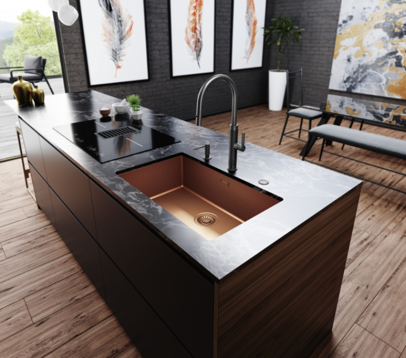 Franke Mythos Masterpiece Kuchyňská Baterie Antracit s J-výtokem a Vytažitelnou Sprchovou Hlavicí - 115.0711.555