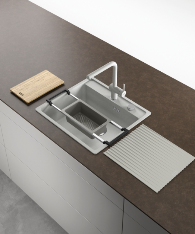 Franke Univerzální sada příslušenství All-In Set 3 - krájecí deska, plastová vložka, odkapávací podložka a teleskopický můstek 112.0655.483