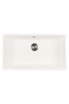 GraniteMy Universal Velký Bílý Žulový Dřez 74x40 cm s uzávěrem v odstínu gun metal - 1208967895