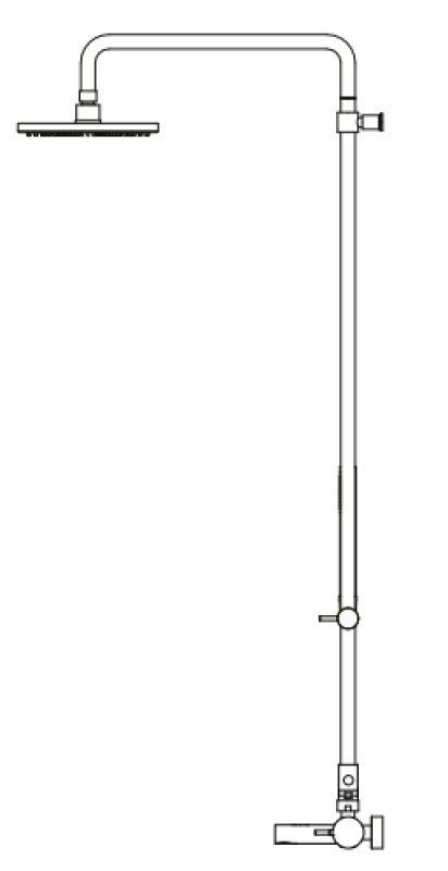 Waterevolution Flow třícestná sprchová baterie s ruční a hlavovou sprchou chrom 250mm T131N2501