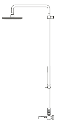 Waterevolution Flow třícestná sprchová baterie s ruční a hlavovou sprchou gun metal 250mm T131N25GME