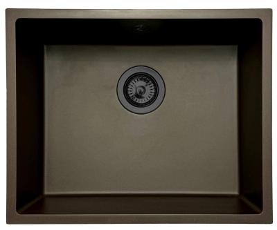 GraniteMy Universal Žulový Kávový Dřez 50x40 cm nadstavbový, vestavěný a zarovnaný s gun metal zátkou - 1208967928