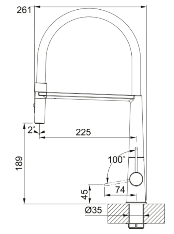 Franke Icon Jednopáková Kuchyňská Baterie s Flexibilní Ruční Sprchou, Černá 115.0690.598