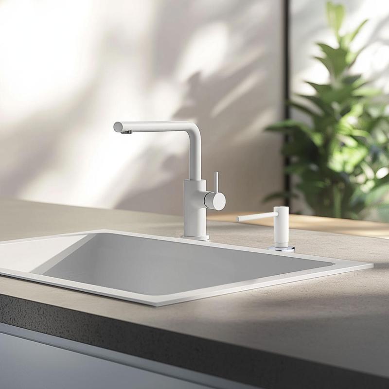 Franke Active kuchyňský vestavný dávkovač mýdla granit Polar White Bílá 112.0633.079