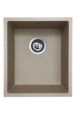 GraniteMy Universal granitový béžový pískový dřez 34x40 cm pro montáž na desku, pod desku a do roviny s nerezovou zátkou 1208968007