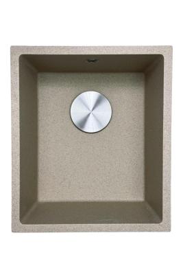 GraniteMy Universal granitový béžový pískový dřez 34x40 cm pro montáž na desku, pod desku a do roviny s nerezovou zátkou 1208968007