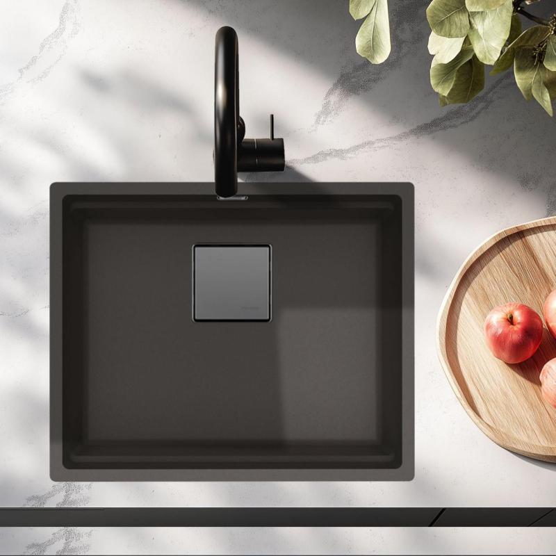 Franke Kubus KNG 110.52 Dřez 52x42 Šedá břidlice Granit Tmavě šedý Podstavba 125.0714.636