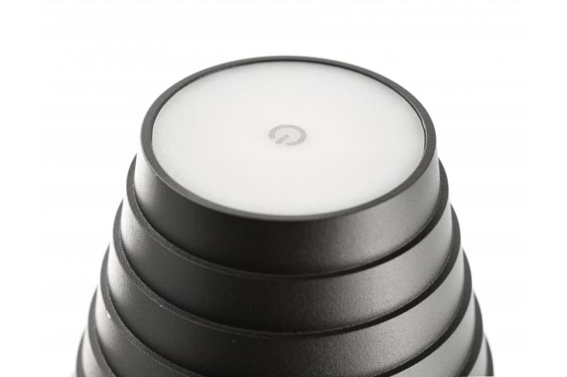 "FIZZI Led stolní lampa, 2,5W, 200lm, DC 5V, 1A,4000 K, baterie 4000 mAh, stmívatelná, černá