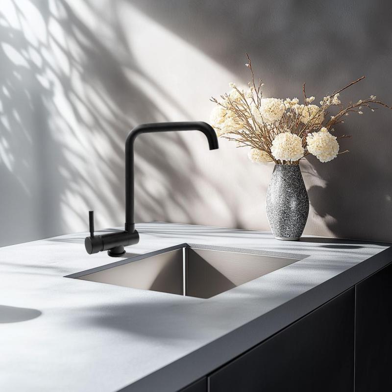 Graniteland Serenity Kuchyňská Baterie Černá se Sklopným Výtokem 1208969533