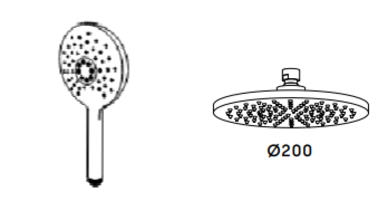 Waterevolution Flow thermostaticická třícestná sprchová baterie s hlavovou sprchou a kulatou ruční sprchou měď T131TNRCPE