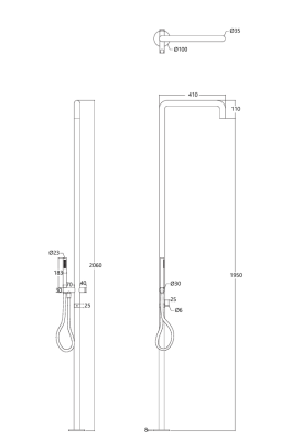 Waterevolution Flow sprchový sloup s míchací baterií a ruční sprchou Light Gold T147WGE