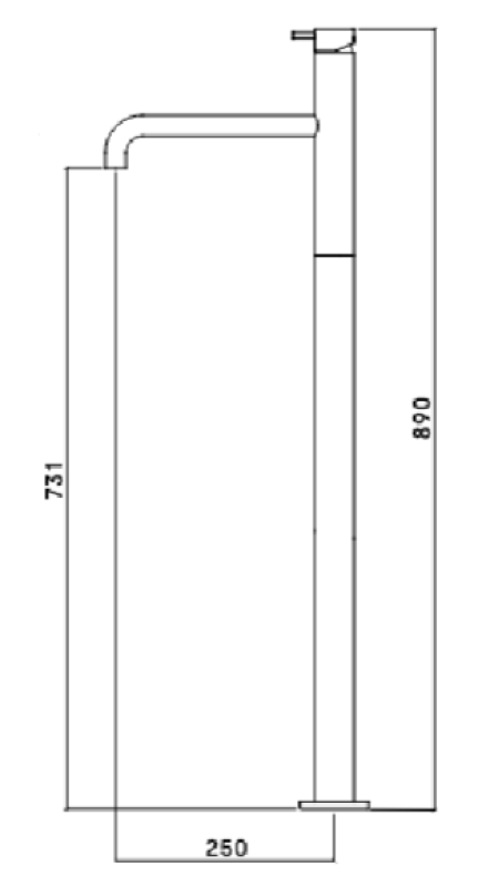 Waterevolution Flow volně stojící vanová baterie světle zlatá T134WGE