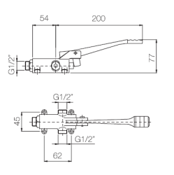 PB Pedal Line nožní pedálový směšovací kohout chrom pro montáž na podlahu 1208969744