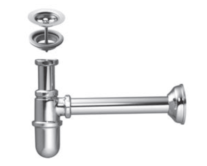 PB Unix klasický kovový sifon chrom s odtokovou sadou 1208969782