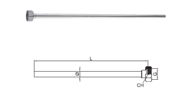 PB Připojovací trubka Trubka pro kohoutek chrom 1208969800