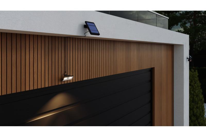 Sluneční svítidlo s pohybovým a stmívacím senzorem DAVOS, LED, 1000lm, 4000K, 2000mAh, IP54, černé