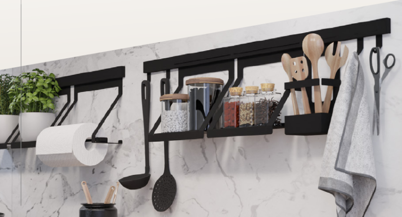 Epka Luxion Držák na kuchyňské lišty Kov Černá 1208969966