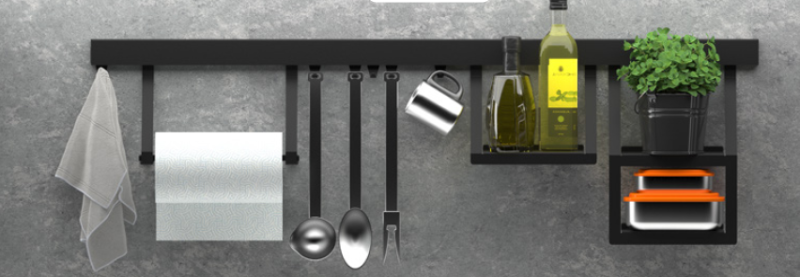 Epka Luxion Dvojitý Stojan na Kuchyňské Lišty Kov Černý 1208969967