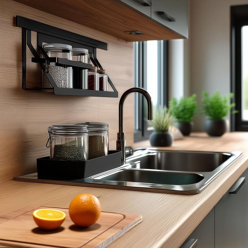 Sada kuchyňských lišt Epka Luxion 60 cm s příslušenstvím, kovové s neviditelnou montáží, černé 1208969993