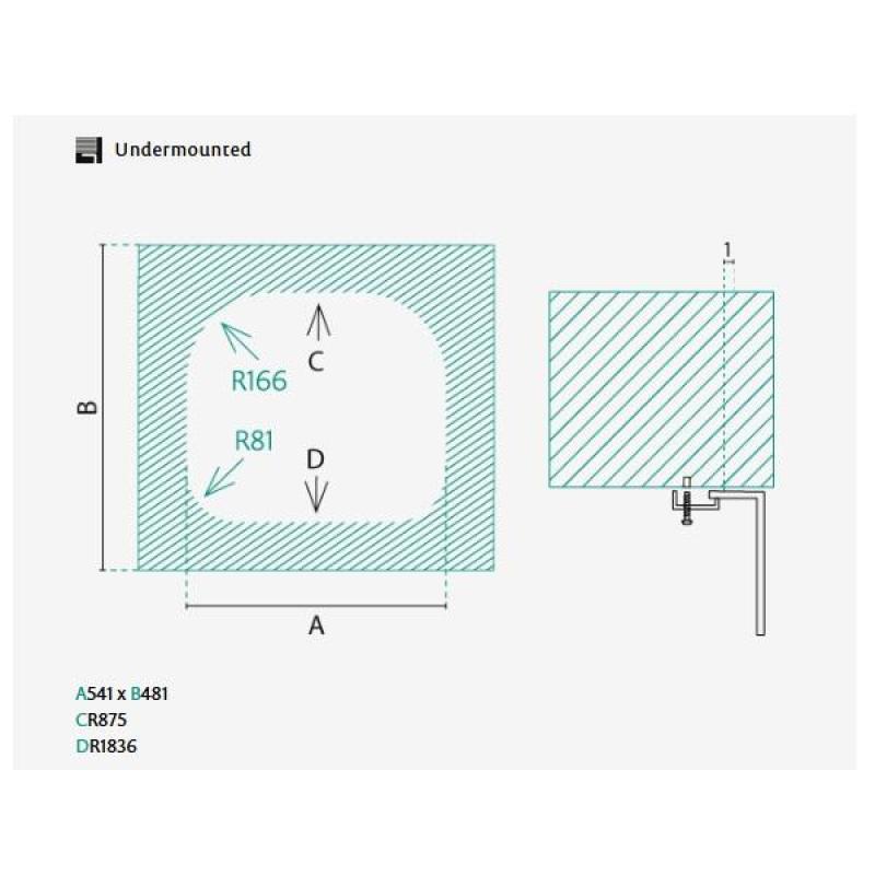 Banka Denver RVS Dřez 54 x 48 cm Vestavěný 1208970048