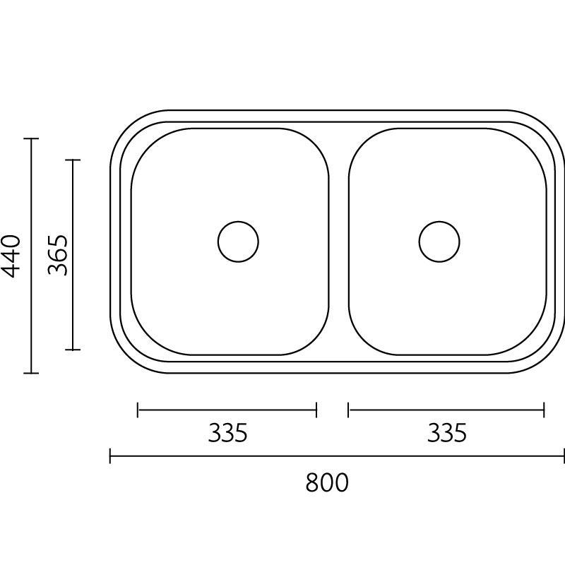 Banka Diplomat nerezový dvojitý dřez na montáž 80x44 cm 1208970059