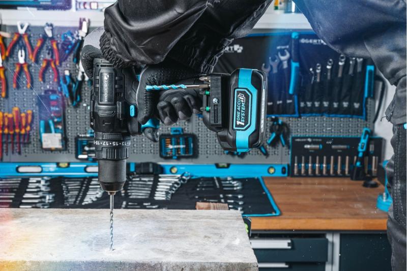 Högert výkonná akumulátorová příklepová vrtačka, bezkartáčová, 18V