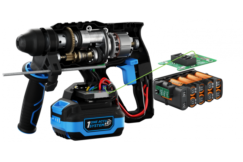 HÖGERT akumulátorová příklepová vrtačka, bezuhlíková, 18V, s funkcí sekání