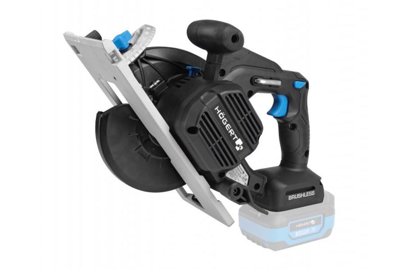HÖGERT akumulátorová kotoučová pila, 18V, bez baterie, s připojením na vysavač.