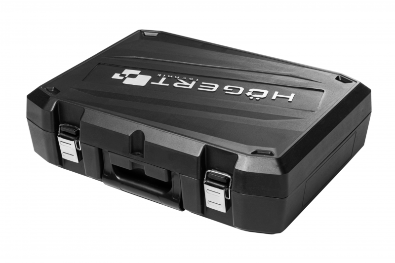 HÖGERT Akumulátorová úhlová bruska s pádlem spínačem, 125MM, 18V - Sada (baterie, nabíječka, příslušenství)